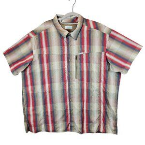 Columbia Mens XXL Omni-Shade Plaid Short Sleeve Button-Up Shirt vented